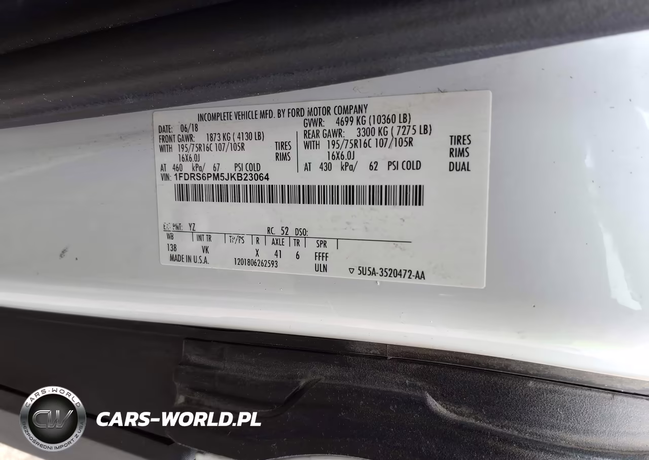 2018 Ford Transit-350 Cutaway VIN:1FDRS6PM5JKB23064 - 9