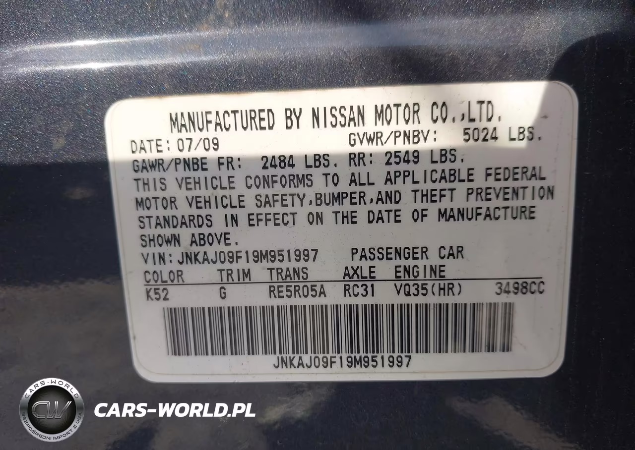 2009 Infiniti Ex35 Journey VIN:JNKAJ09F19M951997 - 9