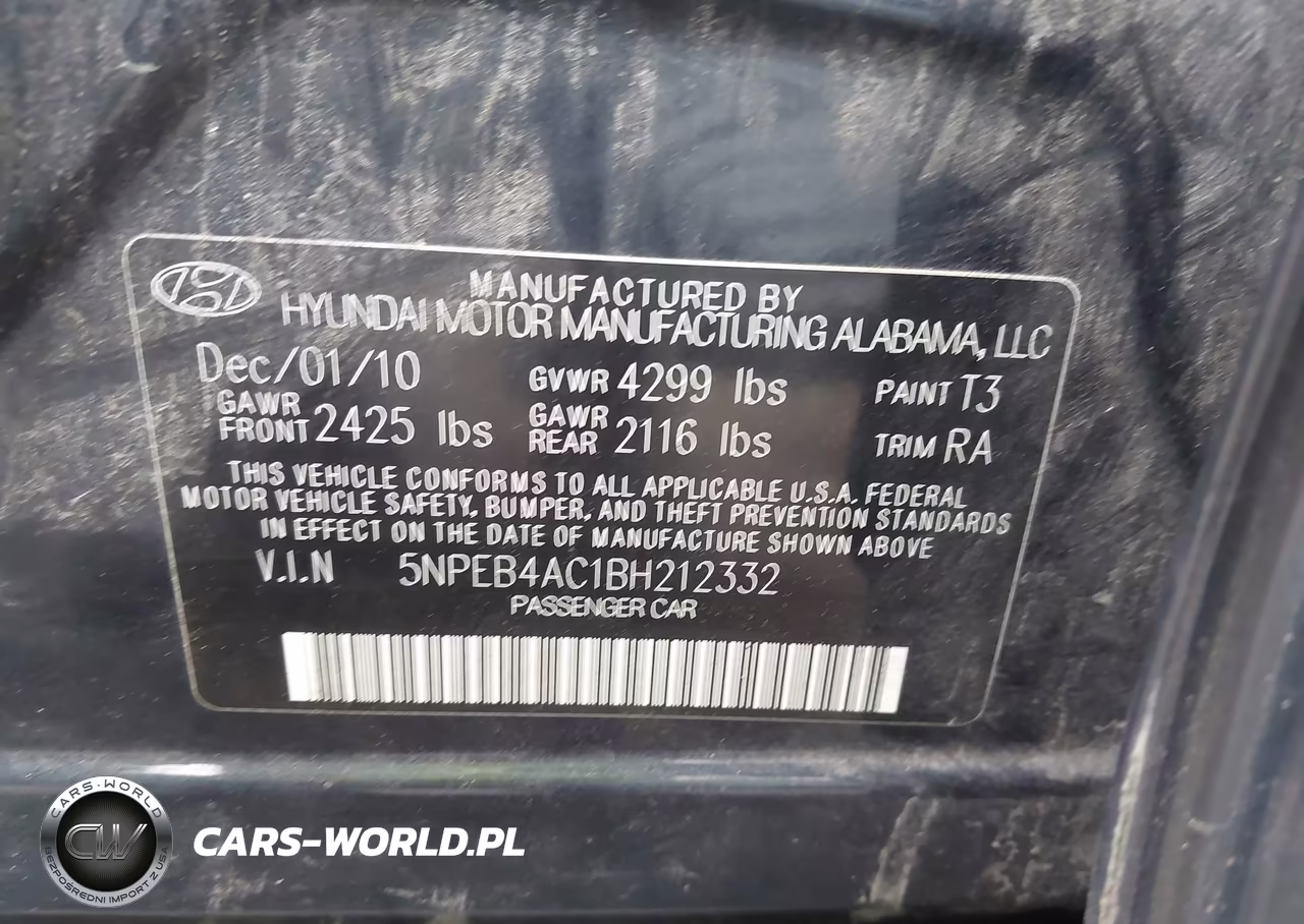 2011 Hyundai Sonata Gls VIN:5NPEB4AC1BH212332 - 9
