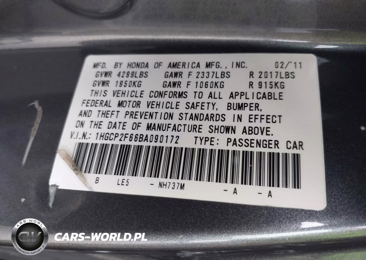 2011 Honda Accord 2.4 Se VIN:1HGCP2F66BA090172 - 9