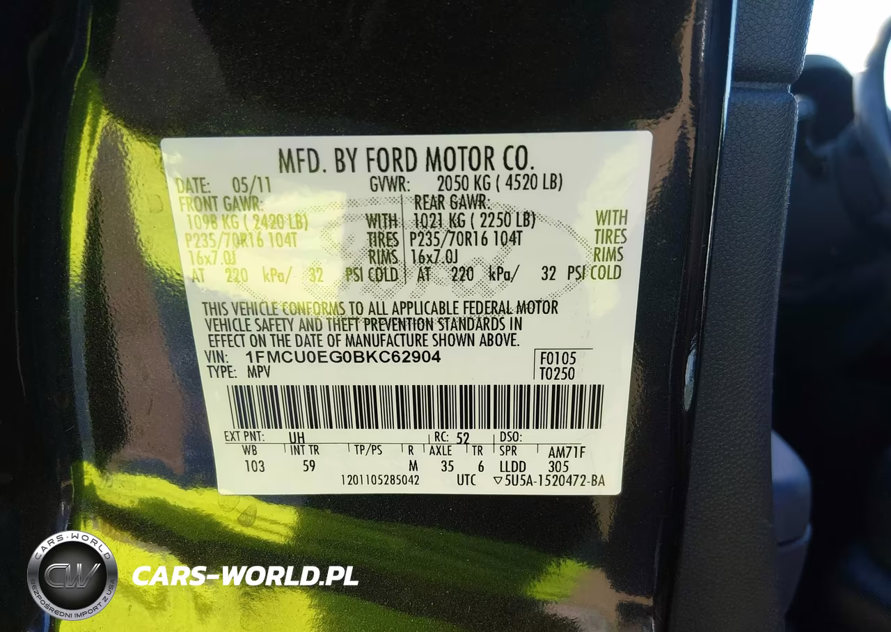 2011 Ford Escape Limited VIN:1FMCU0EG0BKC62904 - 9