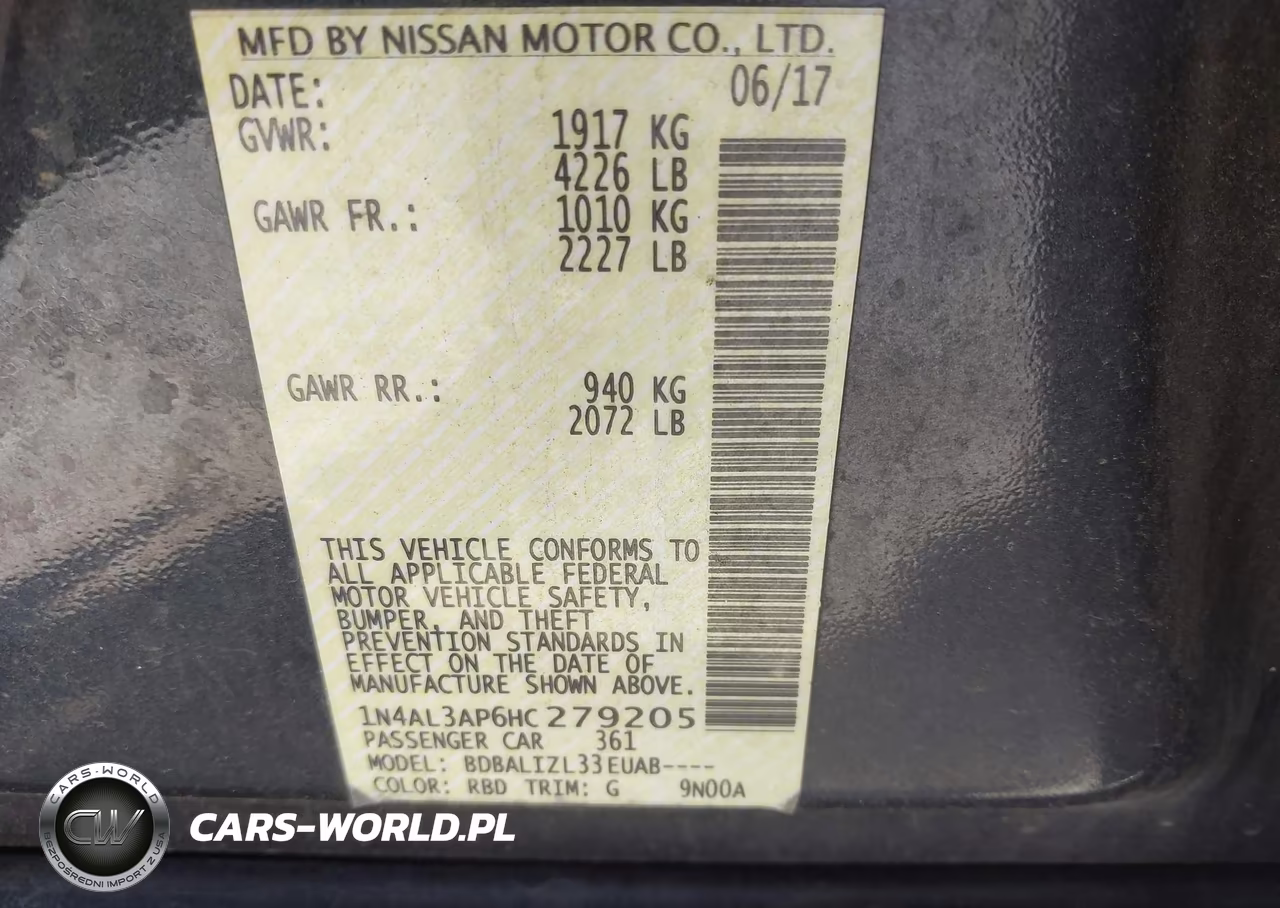 2017 Nissan Altima 2.5 Sv VIN:1N4AL3AP6HC279205 - 9