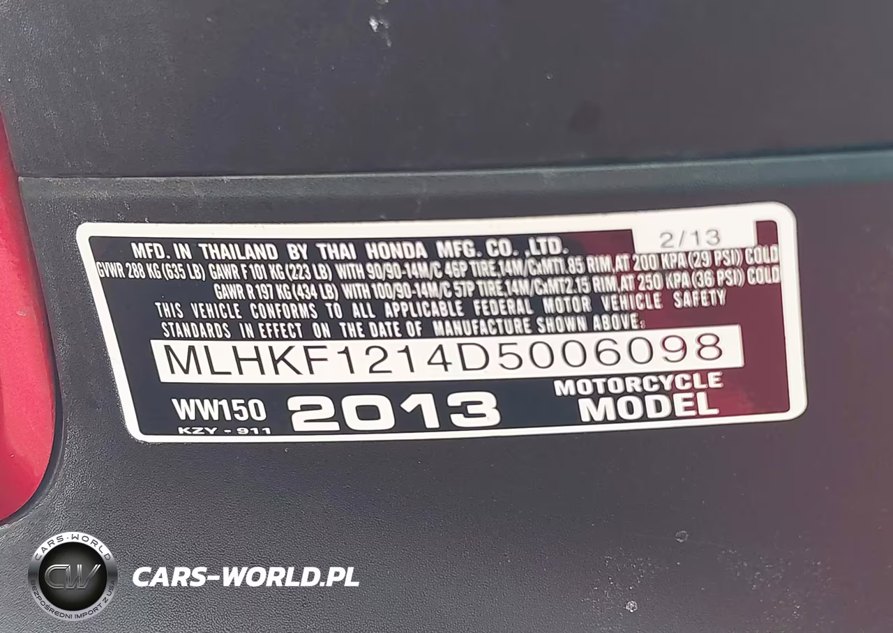 2013 Honda Pcx 150 VIN:MLHKF1214D5006098 - 10