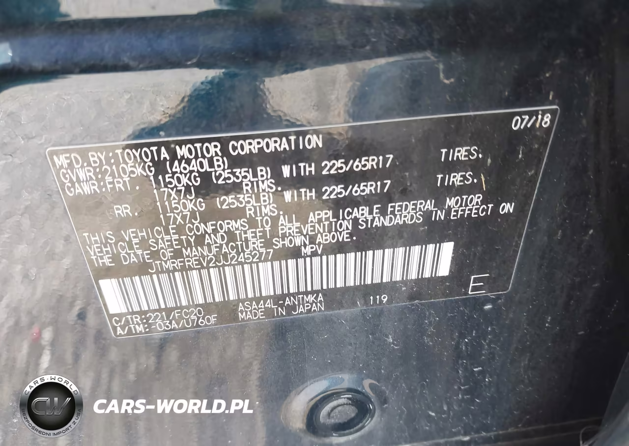 2018 Toyota Rav4 Xle VIN:JTMRFREV2JJ245277 - 9