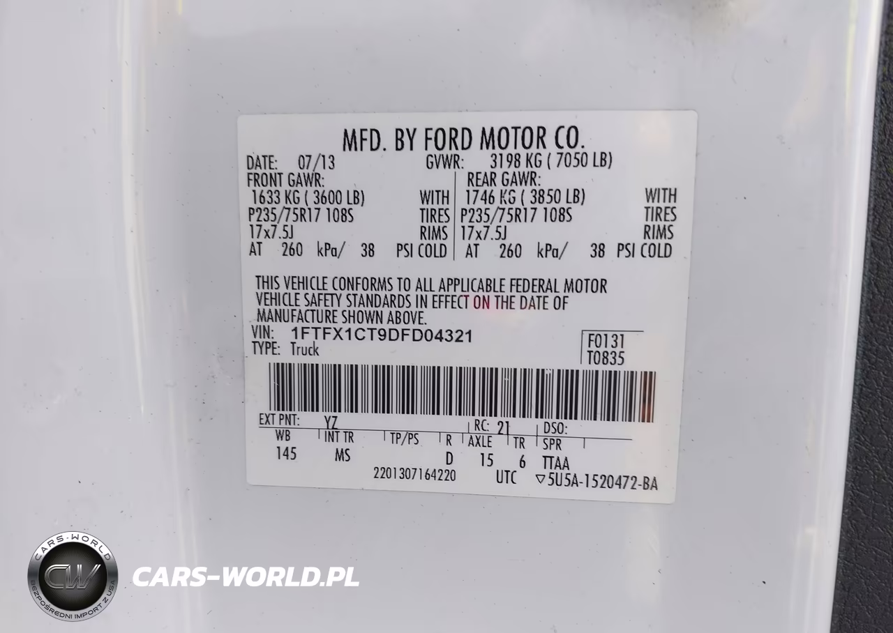 2013 Ford F-150 Xlt VIN:1FTFX1CT9DFD04321 - 9