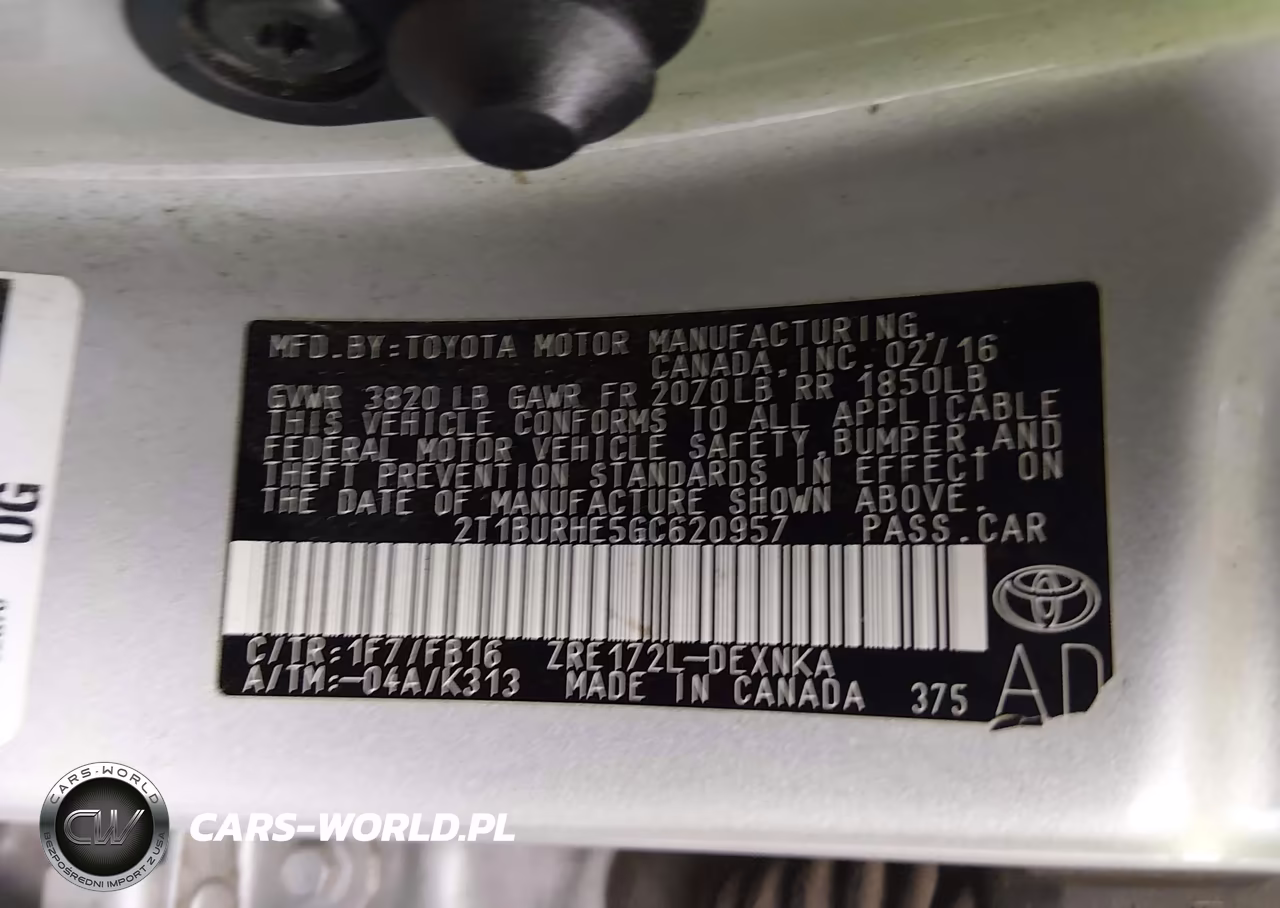 2016 Toyota Corolla Le VIN:2T1BURHE5GC620957 - 9