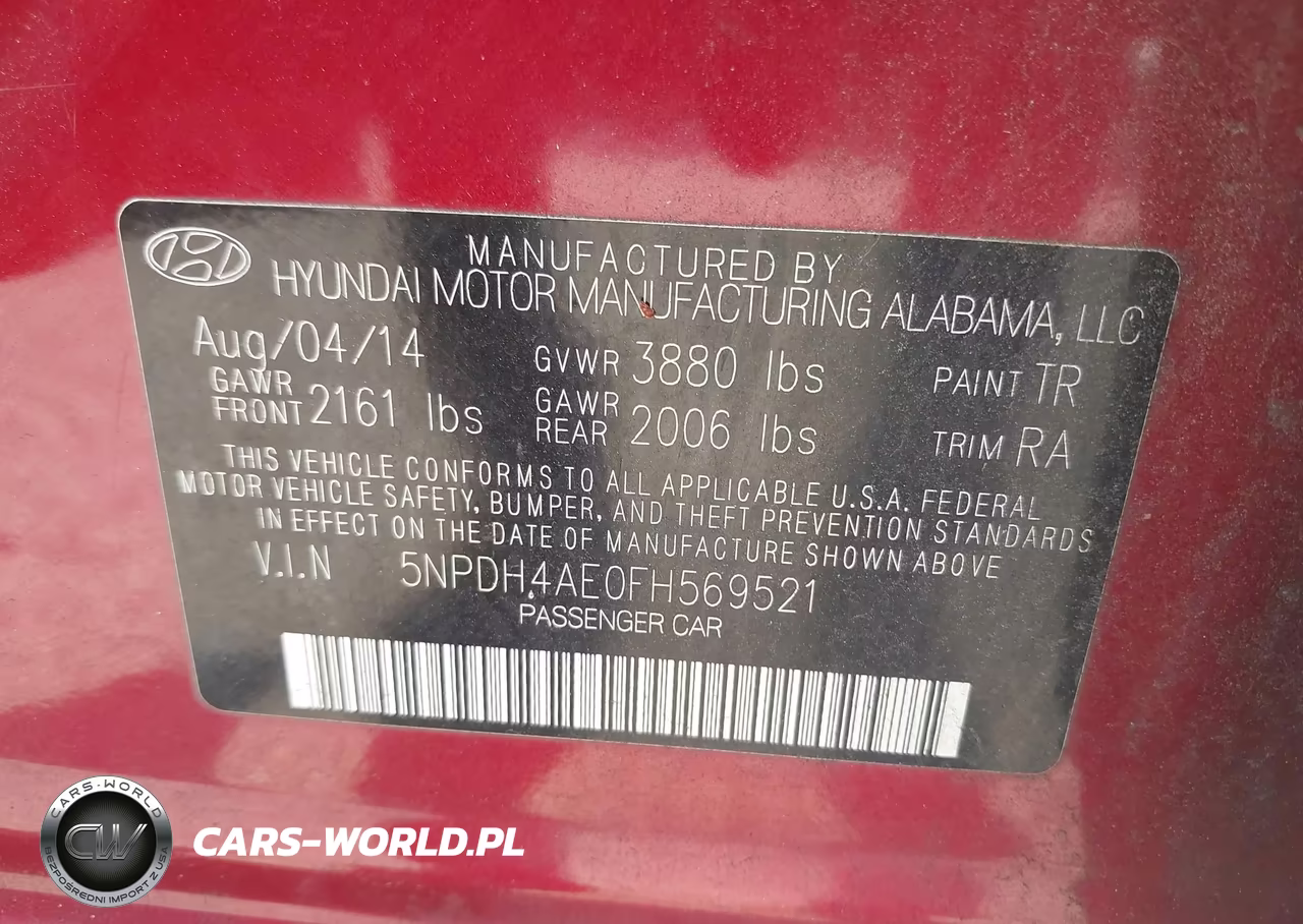 2015 Hyundai Elantra Se VIN:5NPDH4AE0FH569521 - 9