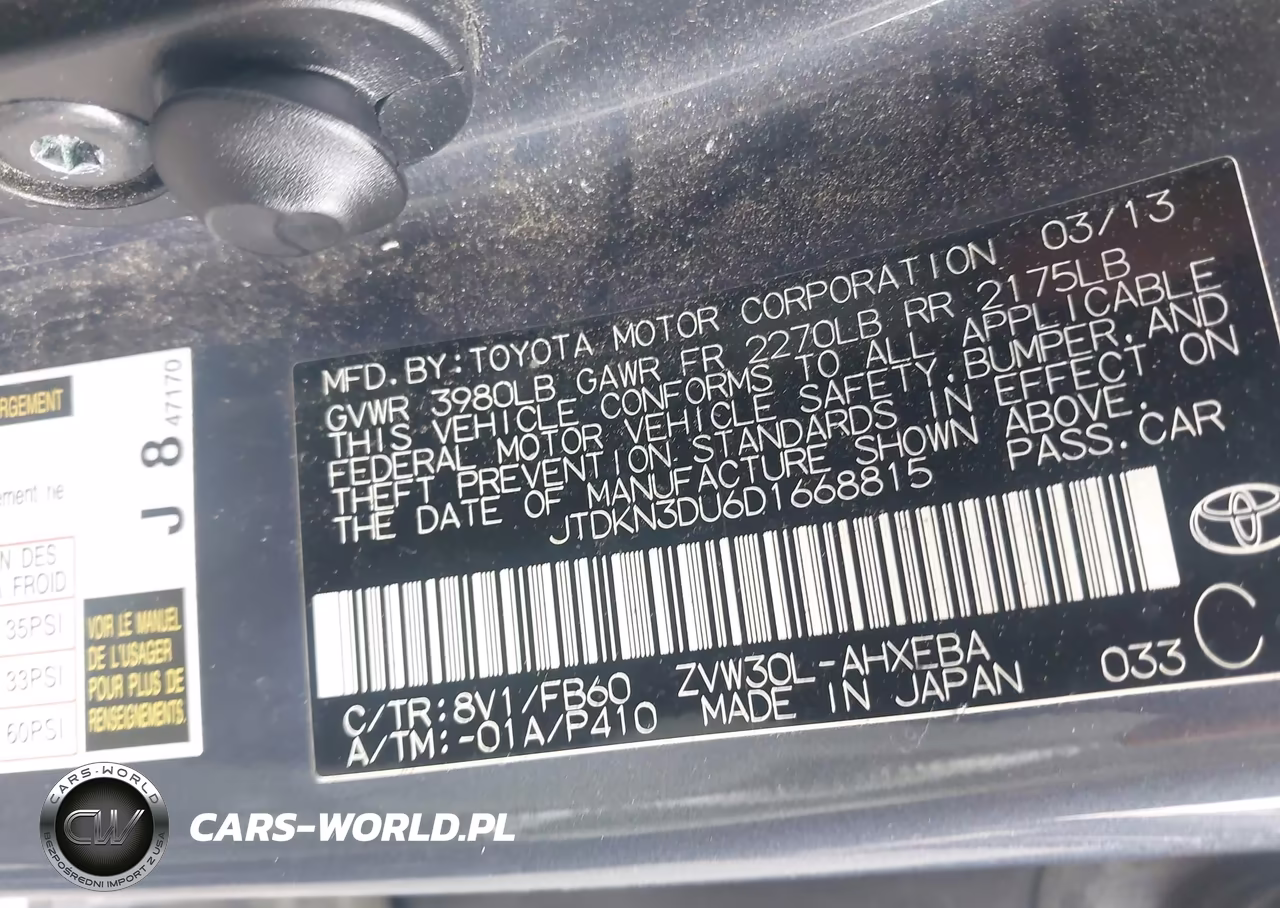 2013 Toyota Prius Three VIN:JTDKN3DU6D1668815 - 9