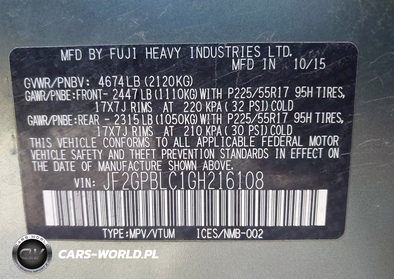 2016 Subaru Crosstrek Hybrid Touring VIN:JF2GPBLC1GH216108 - 9