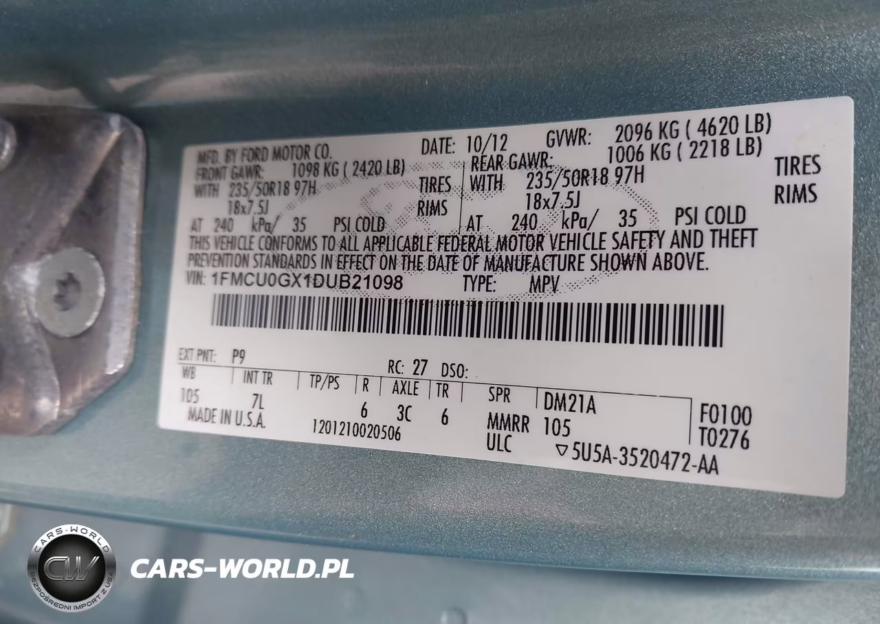 2013 Ford Escape Se VIN:1FMCU0GX1DUB21098 - 9