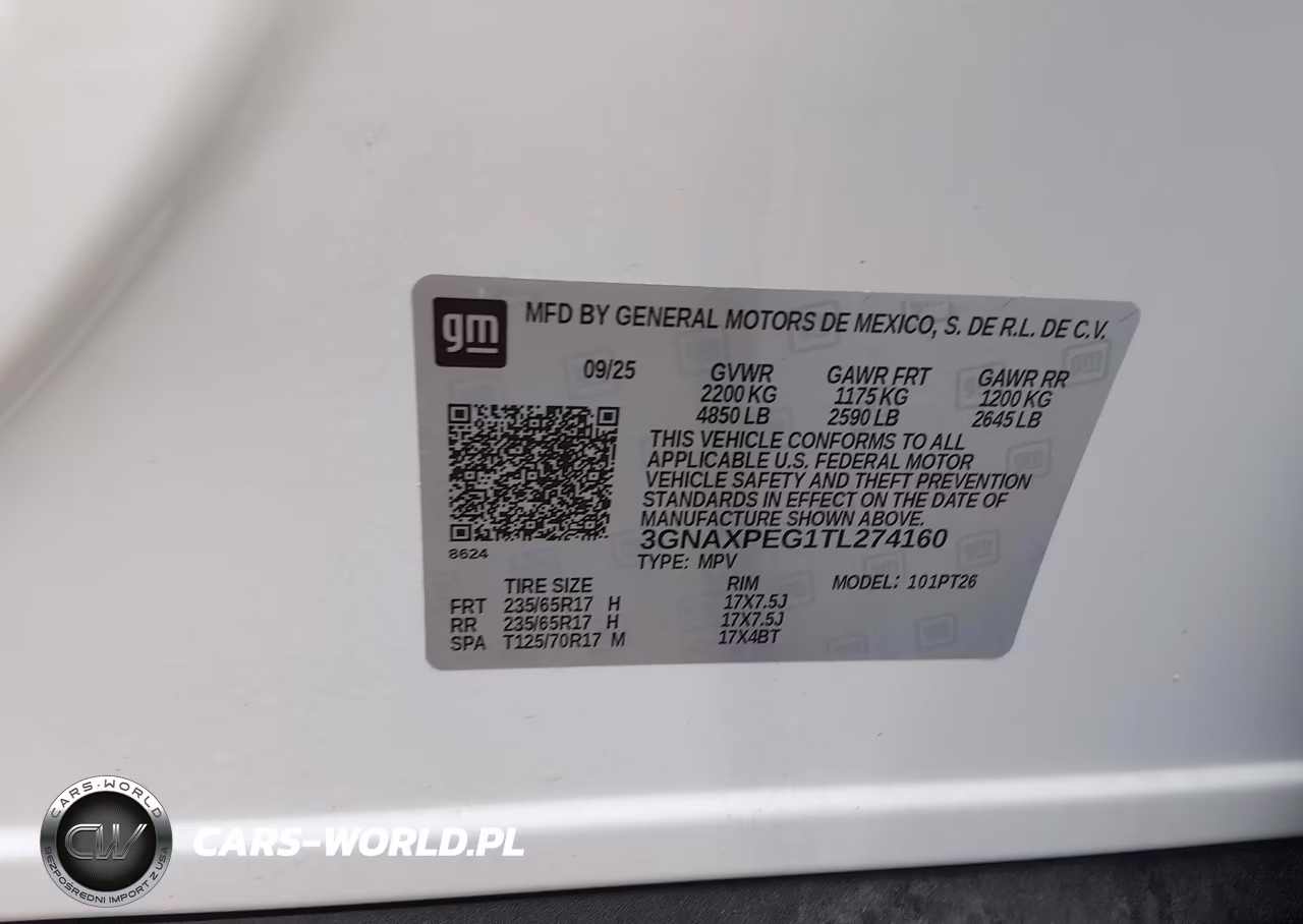 2026 Chevrolet Equinox Awd Lt VIN:3GNAXPEG1TL274160 - 9