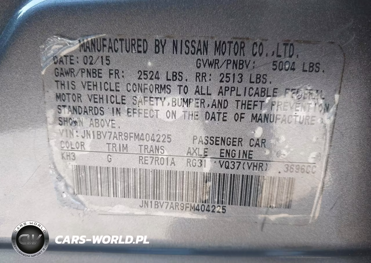 2015 Infiniti Q50 VIN:JN1BV7AR9FM404225 - 9