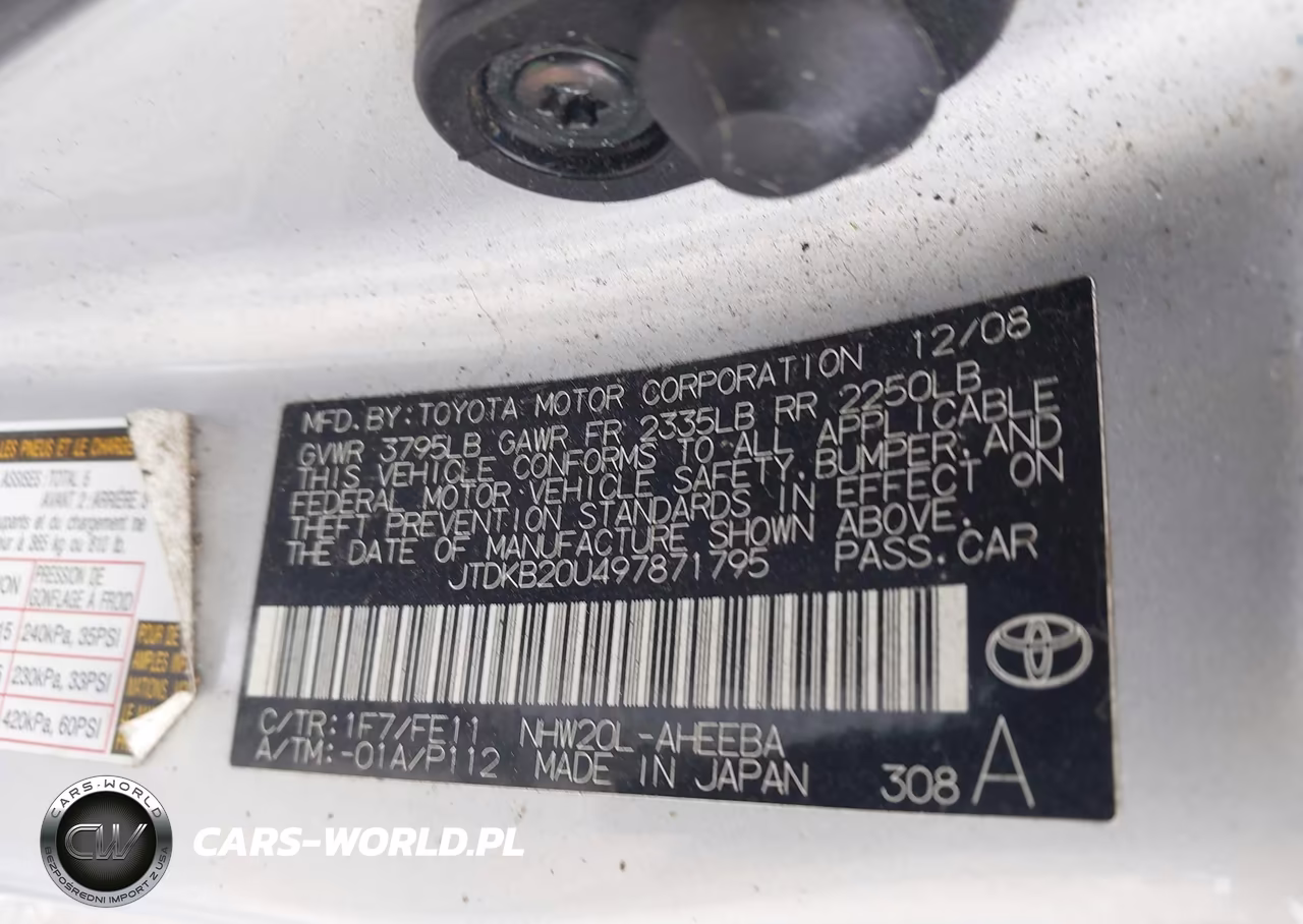 2009 Toyota Prius Standard VIN:JTDKB20U497871795 - 9