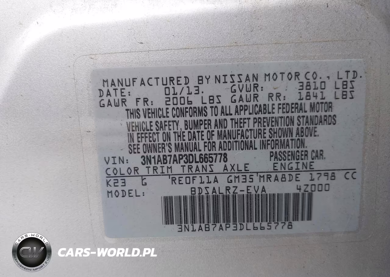 2013 Nissan Sentra Sr VIN:3N1AB7AP3DL665778 - 9