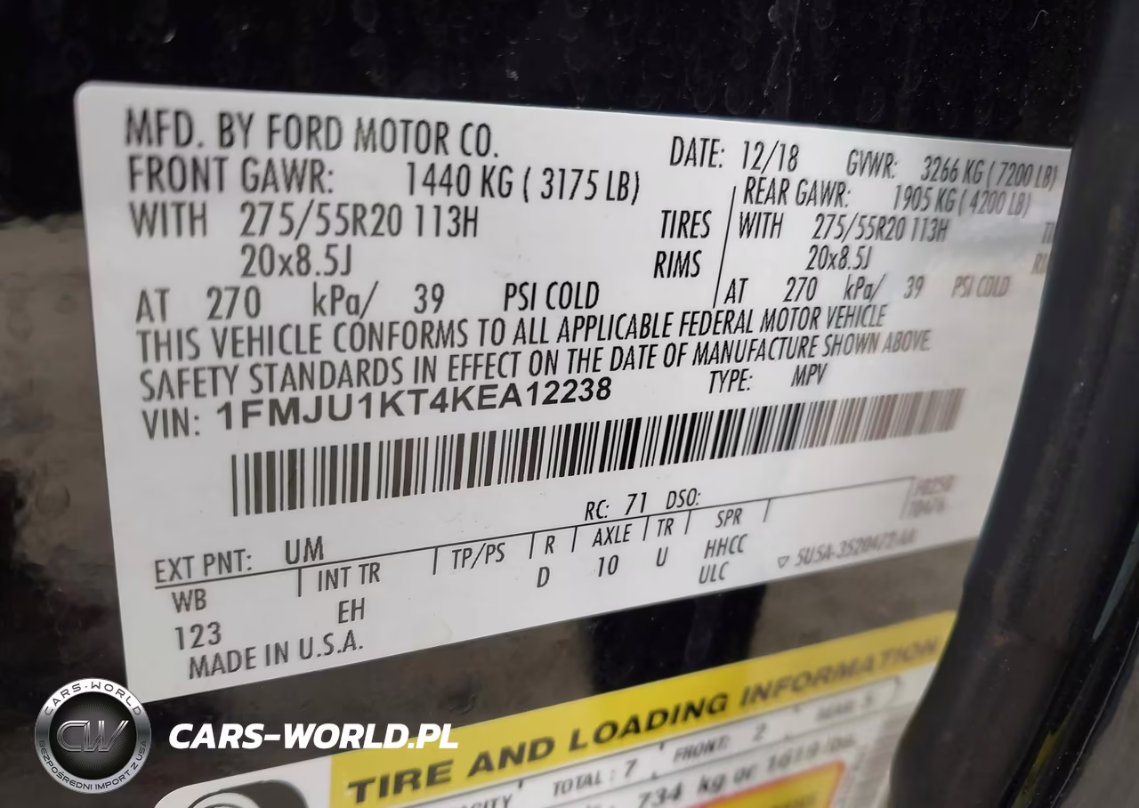 2019 Ford Expedition Limited VIN:1FMJU1KT4KEA12238 - 9