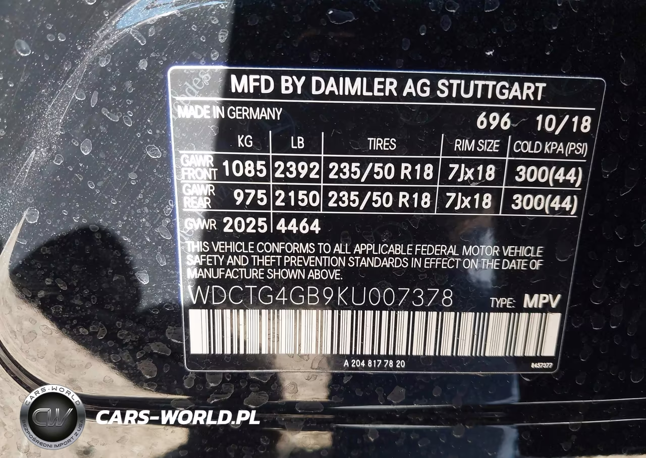 2019 Mercedes-Benz Gla 250 4Matic VIN:WDCTG4GB9KU007378 - 9