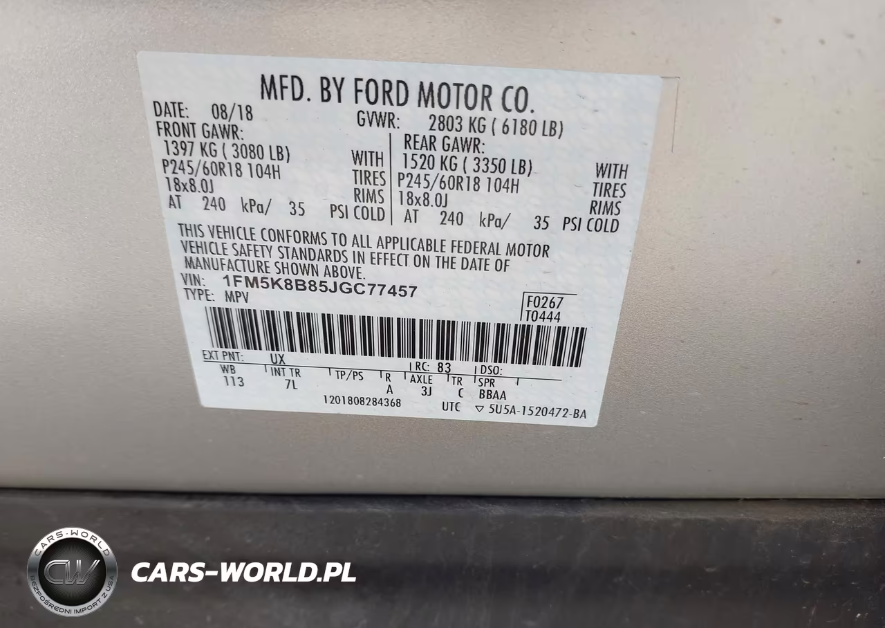 2018 Ford Explorer VIN:1FM5K8B85JGC77457 - 9