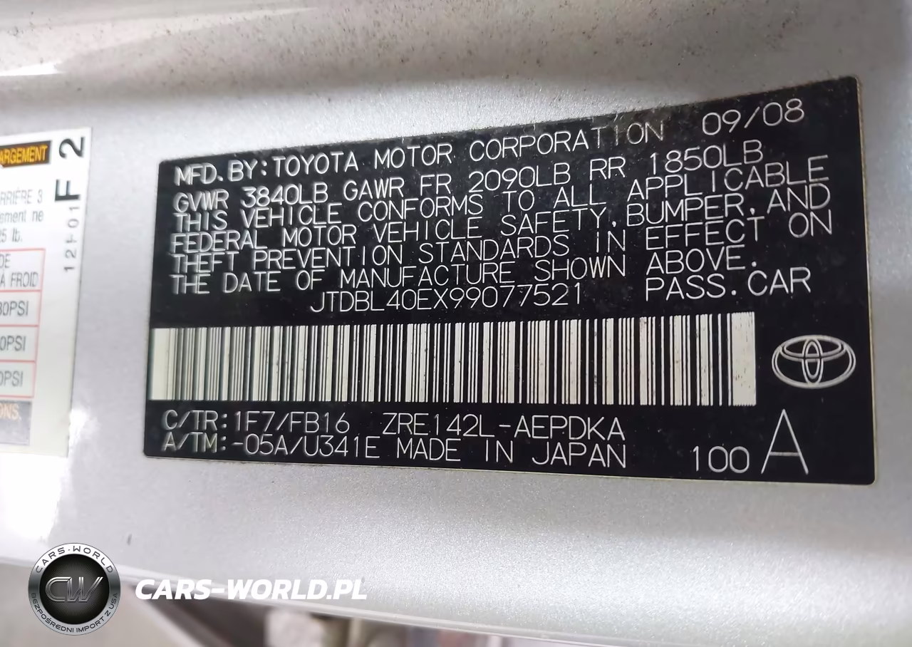 2009 Toyota Corolla Le VIN:JTDBL40EX99077521 - 9