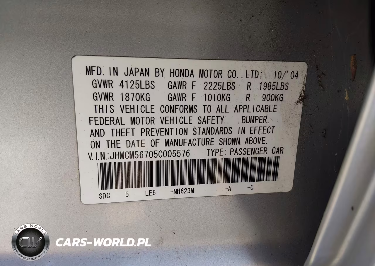 2005 Honda Accord 2.4 Ex VIN:JHMCM56705C005576 - 9