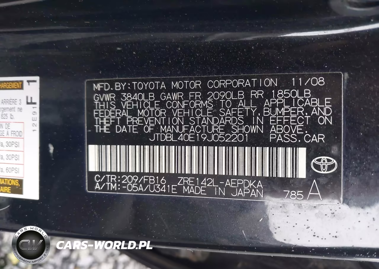 2009 Toyota Corolla Le VIN:JTDBL40E19J052201 - 9
