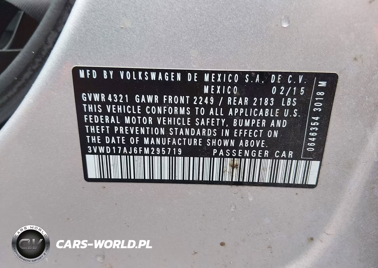 2015 Volkswagen Jetta 1.8T Se VIN:3VWD17AJ6FM295719 - 9