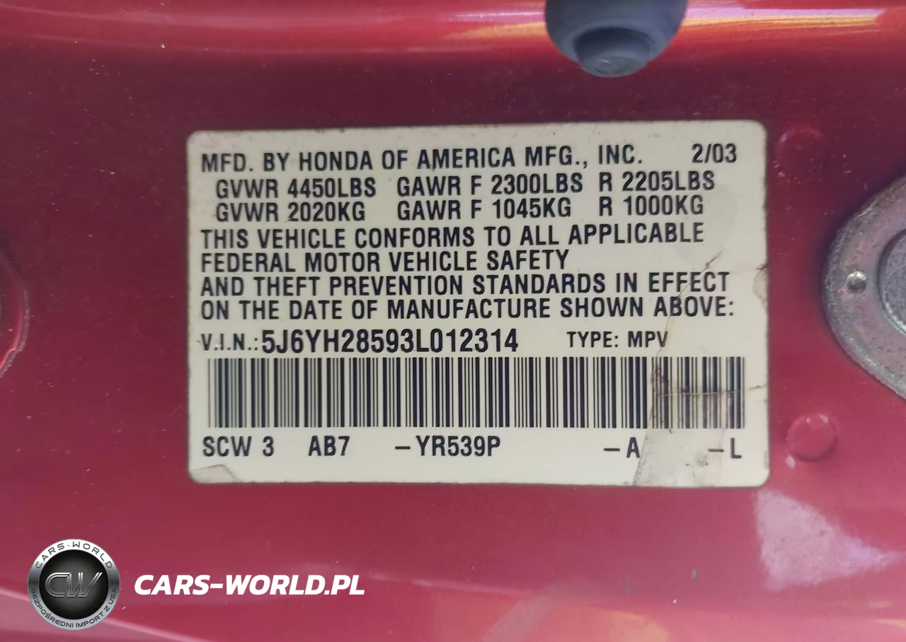 2003 Honda Element Ex VIN:5J6YH28593L012314 - 9