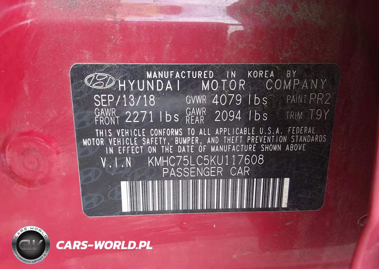 2019 Hyundai Ioniq Hybrid Sel VIN:KMHC75LC5KU117608 - 9