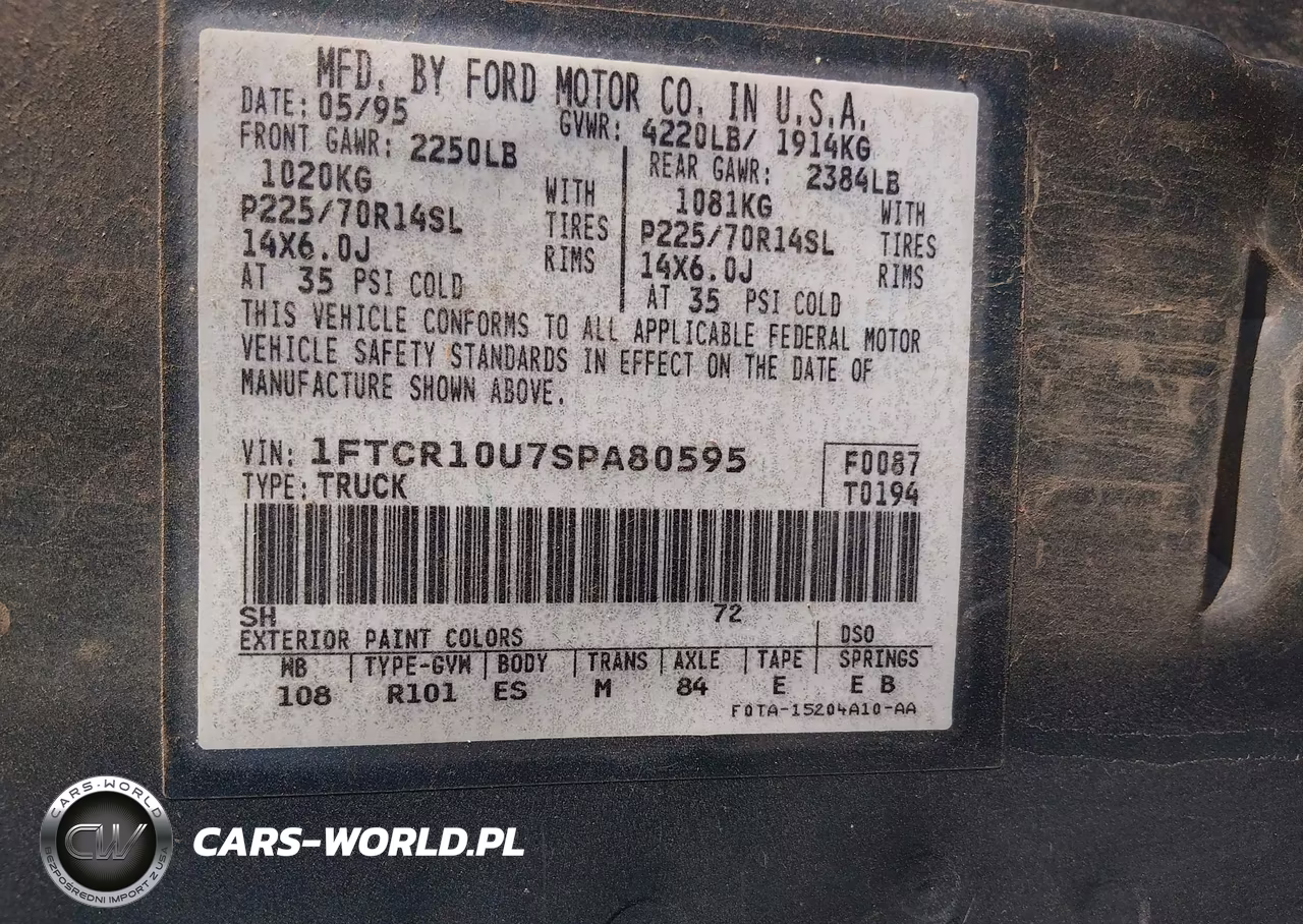 1995 Ford Ranger VIN:1FTCR10U7SPA80595 - 9