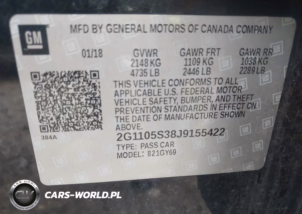 2018 Chevrolet Impala 1Lt VIN:2G1105S38J9155422 - 9