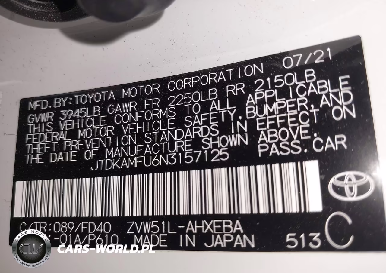 2022 Toyota Prius Le VIN:JTDKAMFU6N3157125 - 9