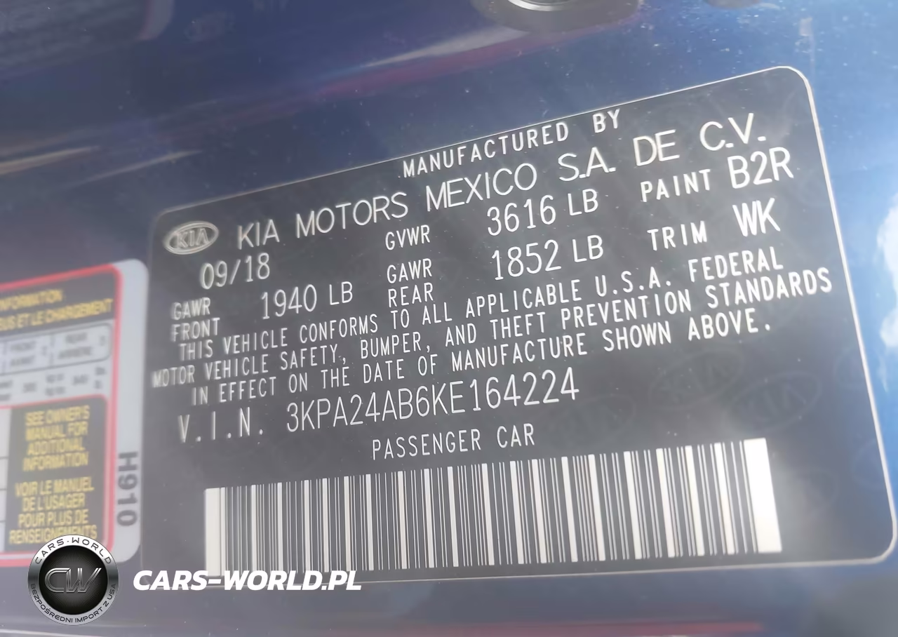 2019 Kia Rio S VIN:3KPA24AB6KE164224 - 9