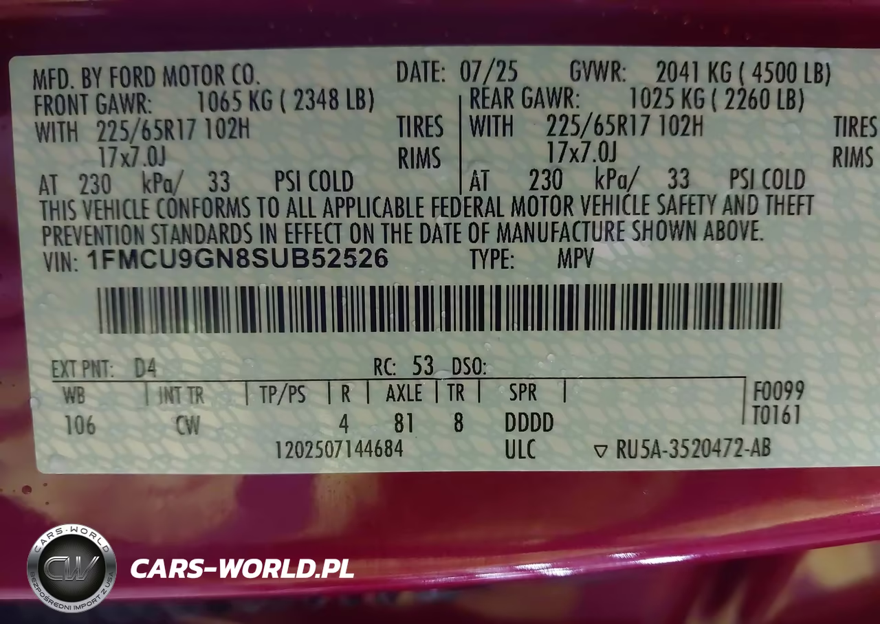 2025 Ford Escape Active VIN:1FMCU9GN8SUB52526 - 9