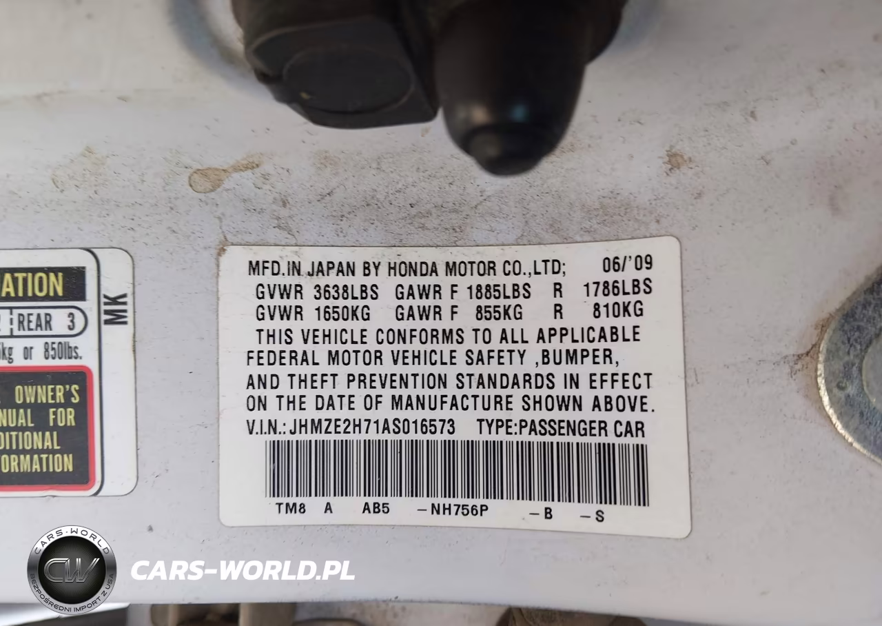 2010 Honda Insight Ex VIN:JHMZE2H71AS016573 - 9
