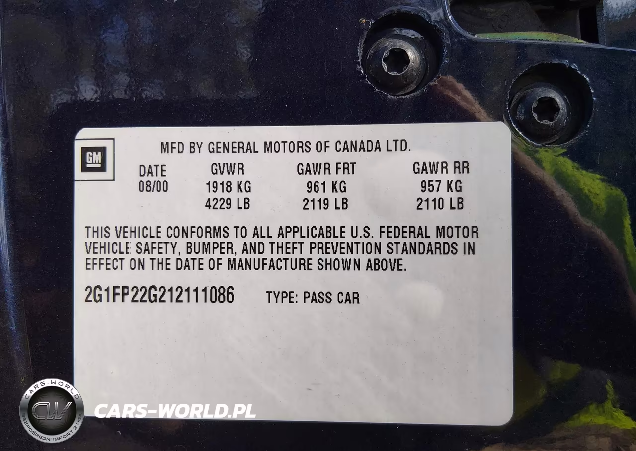 2001 Chevrolet Camaro Z28 VIN:2G1FP22G212111086 - 9