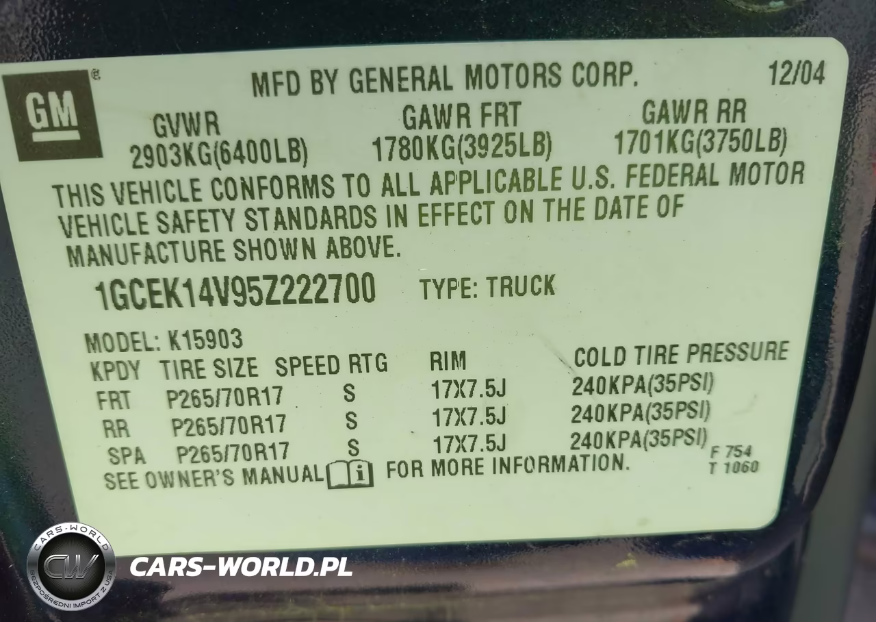 2005 Chevrolet Silverado 1500 Work Truck VIN:1GCEK14V95Z222700 - 9