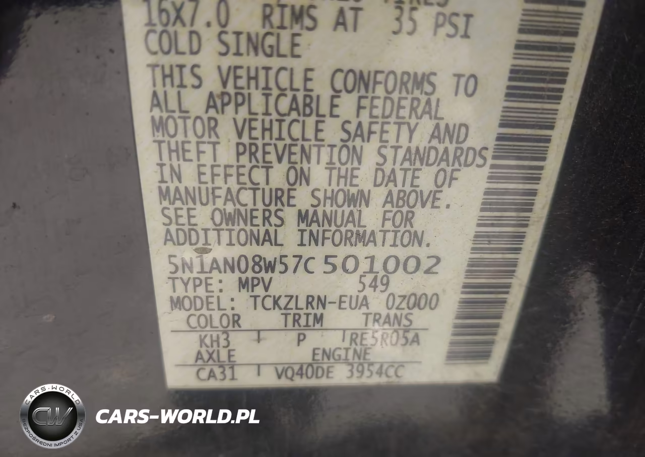 2007 Nissan Xterra S VIN:5N1AN08W57C501002 - 9