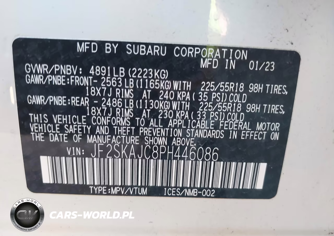 2023 Subaru Forester Sport VIN:JF2SKAJC8PH446086 - 9
