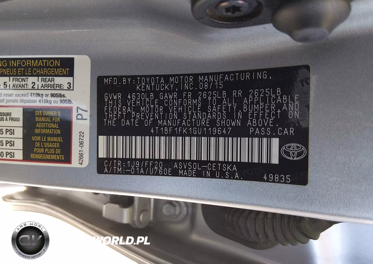 2016 Toyota Camry Se VIN:4T1BF1FK1GU119647 - 9