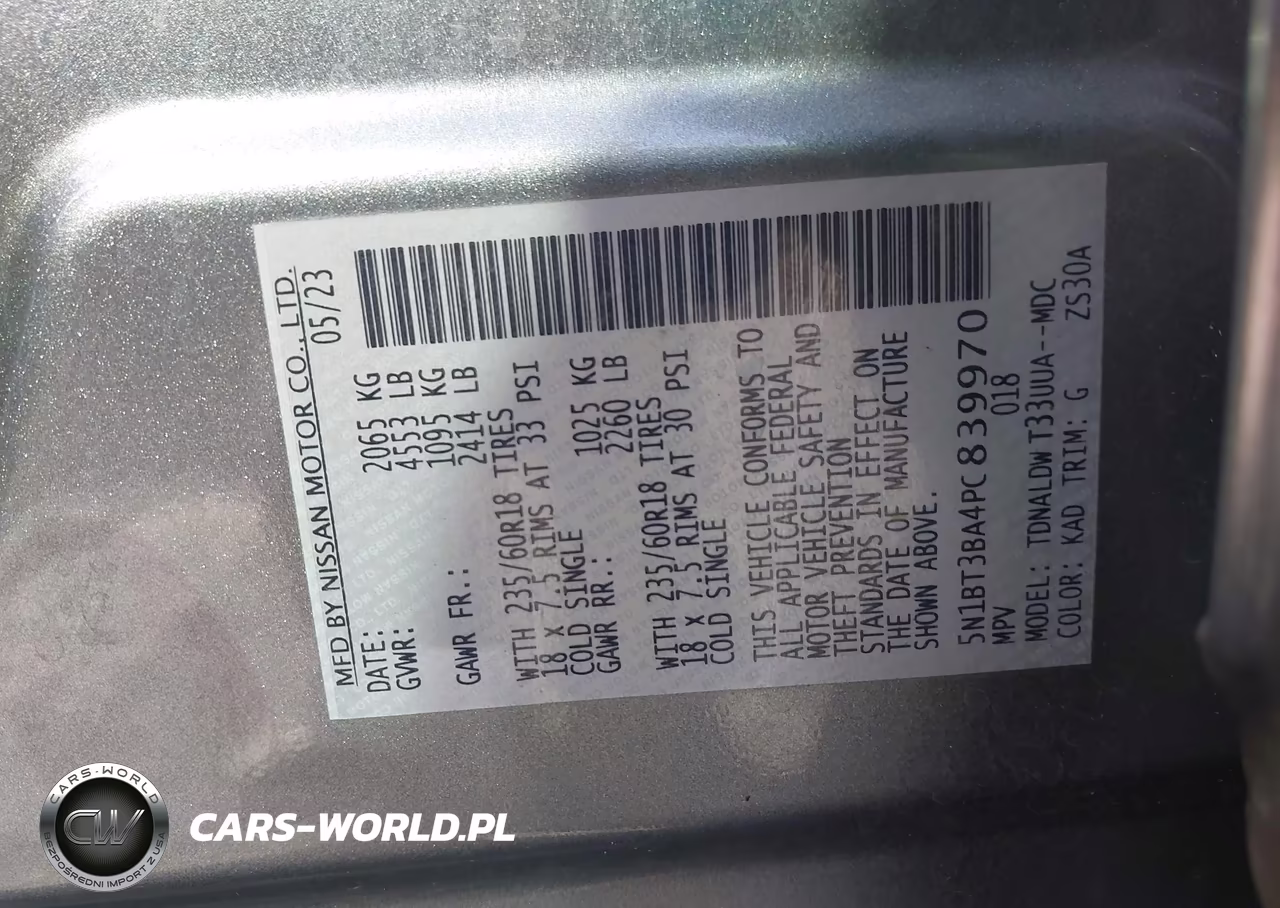 2023 Nissan Rogue Sv Fwd VIN:5N1BT3BA4PC839970 - 9