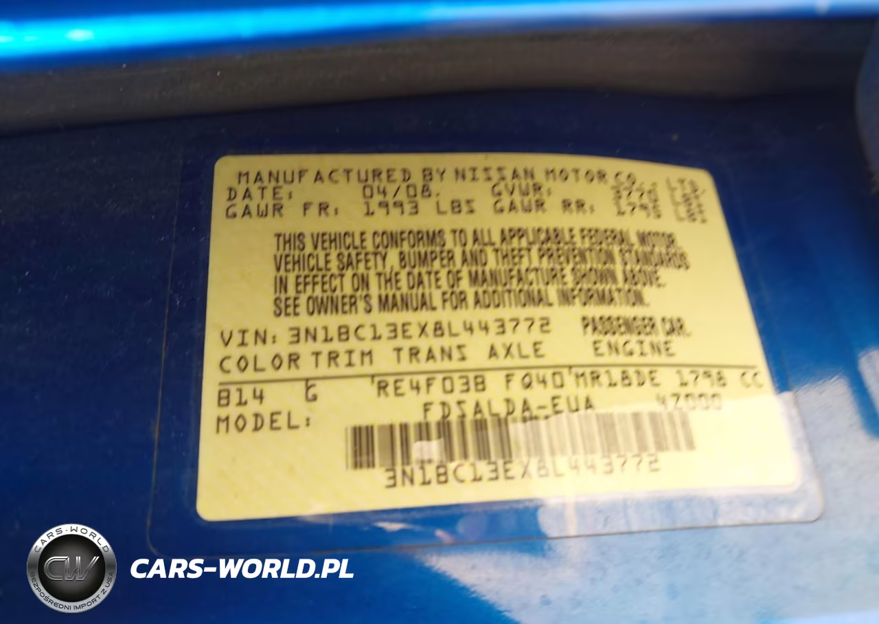 2008 Nissan Versa 1.8S VIN:3N1BC13EX8L443772 - 9