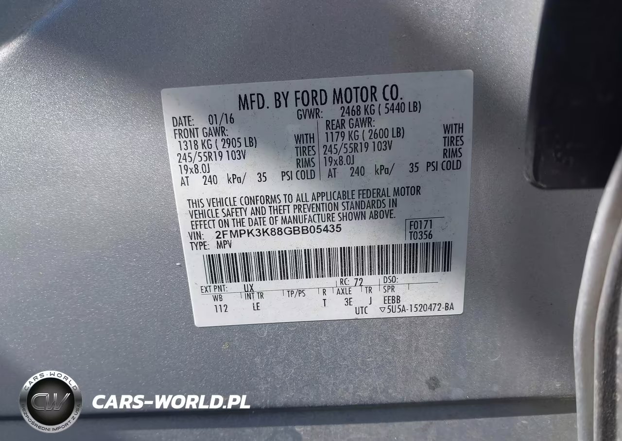 2016 Ford Edge Titanium VIN:2FMPK3K88GBB05435 - 9