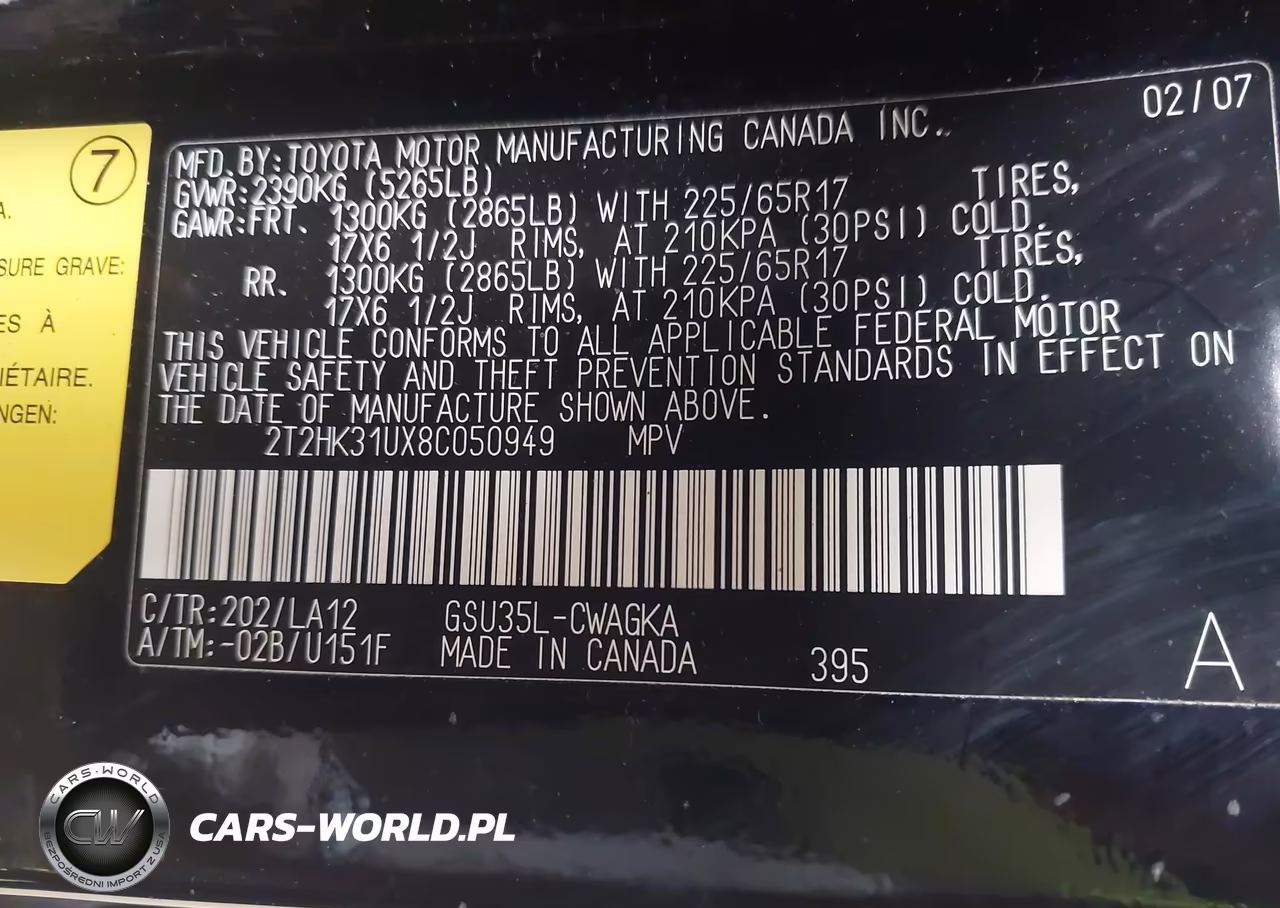 2008 Lexus Rx 350 VIN:2T2HK31UX8C050949 - 9