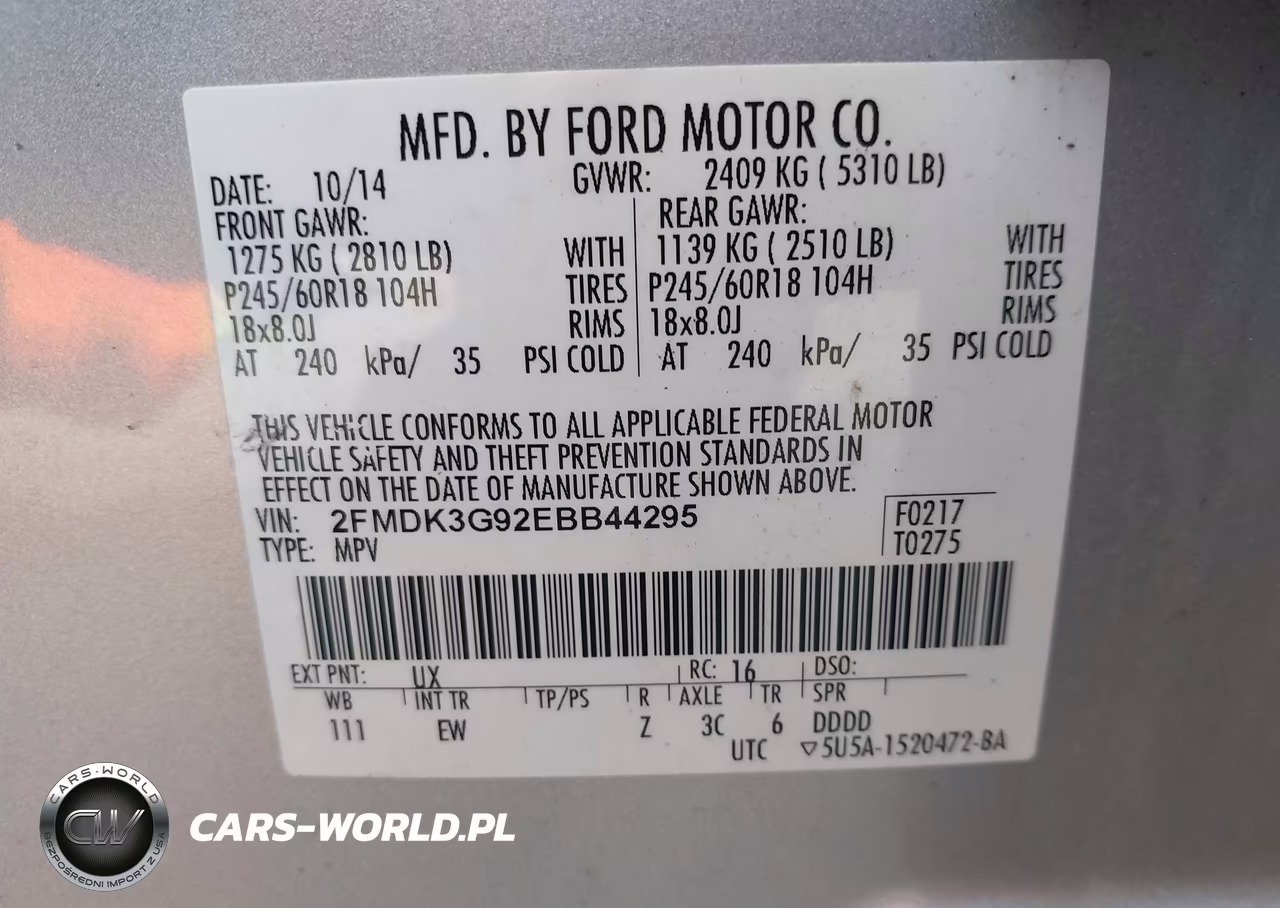 2014 Ford Edge Se VIN:2FMDK3G92EBB44295 - 9