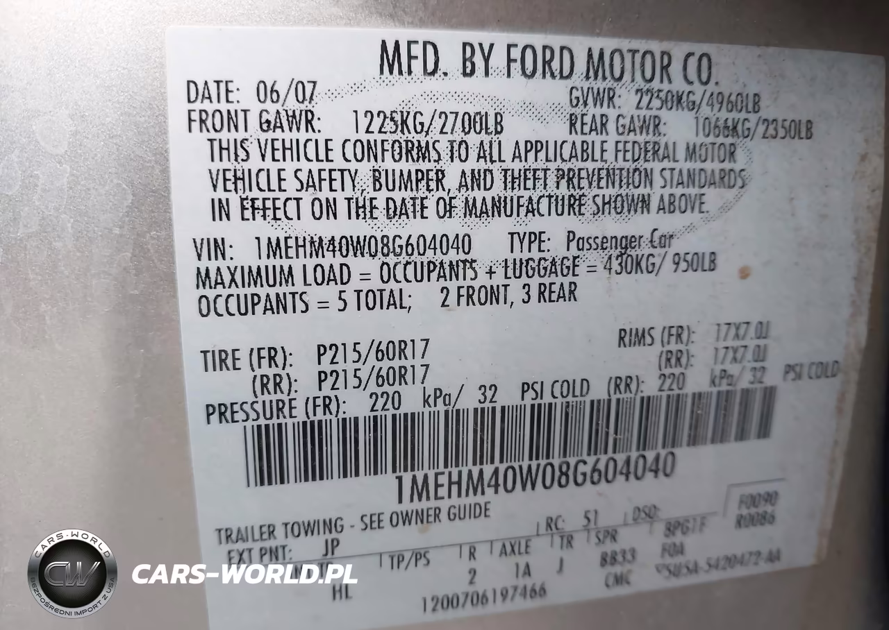 2008 Mercury Sable VIN:1MEHM40W08G604040 - 9