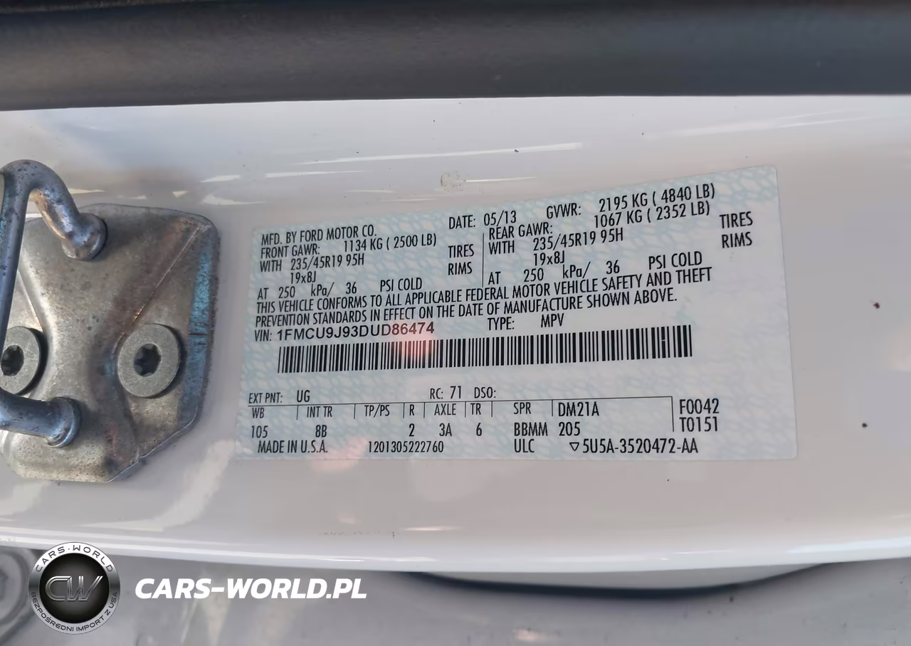 2013 Ford Escape Titanium VIN:1FMCU9J93DUD86474 - 9
