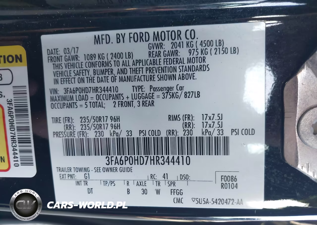 2017 Ford Fusion Se VIN:3FA6P0HD7HR344410 - 9
