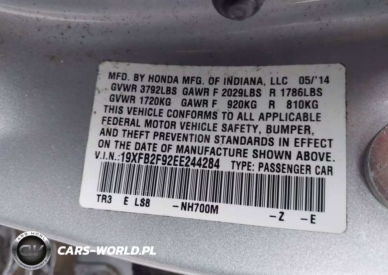 2014 Honda Civic Ex-L VIN:19XFB2F92EE244284 - 9