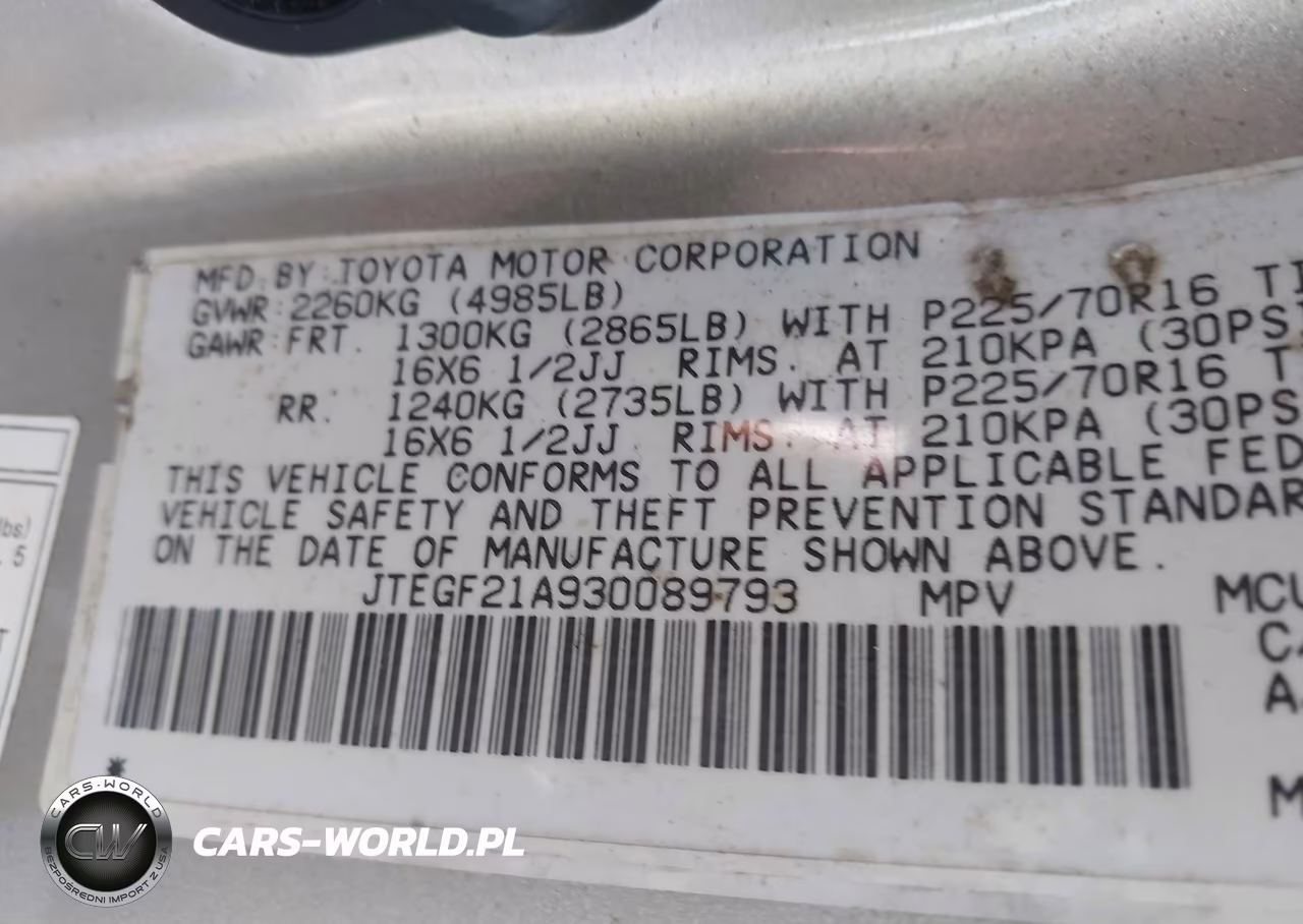 2003 Toyota Highlander V6 VIN:JTEGF21A930089793 - 9