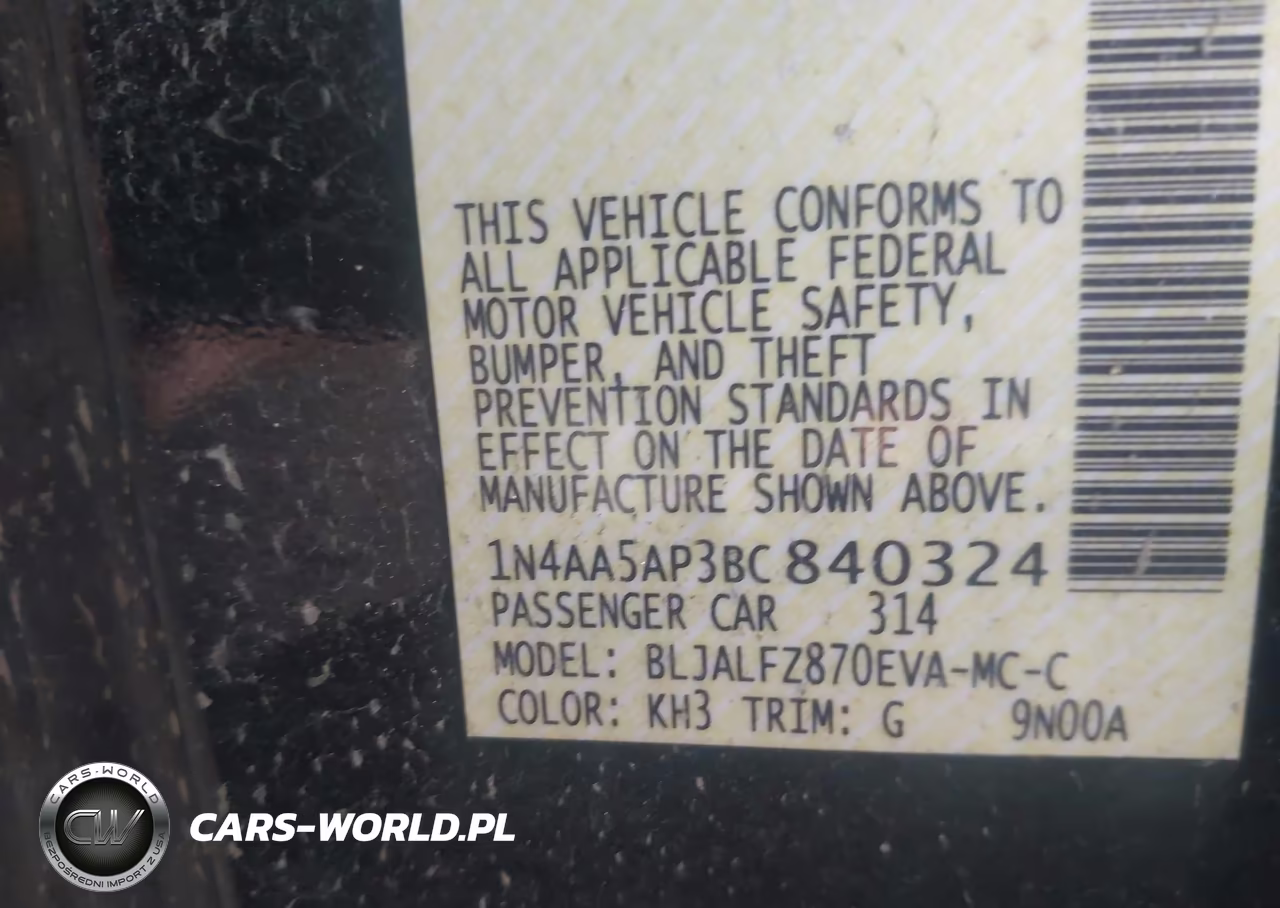 2011 Nissan Maxima 3.5 Sv VIN:1N4AA5AP3BC840324 - 9