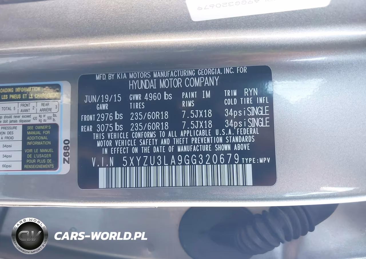 2016 Hyundai Santa Fe Sport 2.0L Turbo VIN:5XYZU3LA9GG320679 - 9